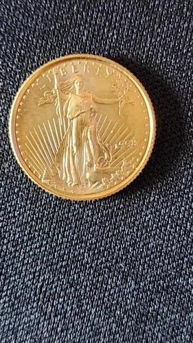 1998 American Gold Eagle & Walking Liberty 1/10 Troy oz Five Dollar Coin FINE