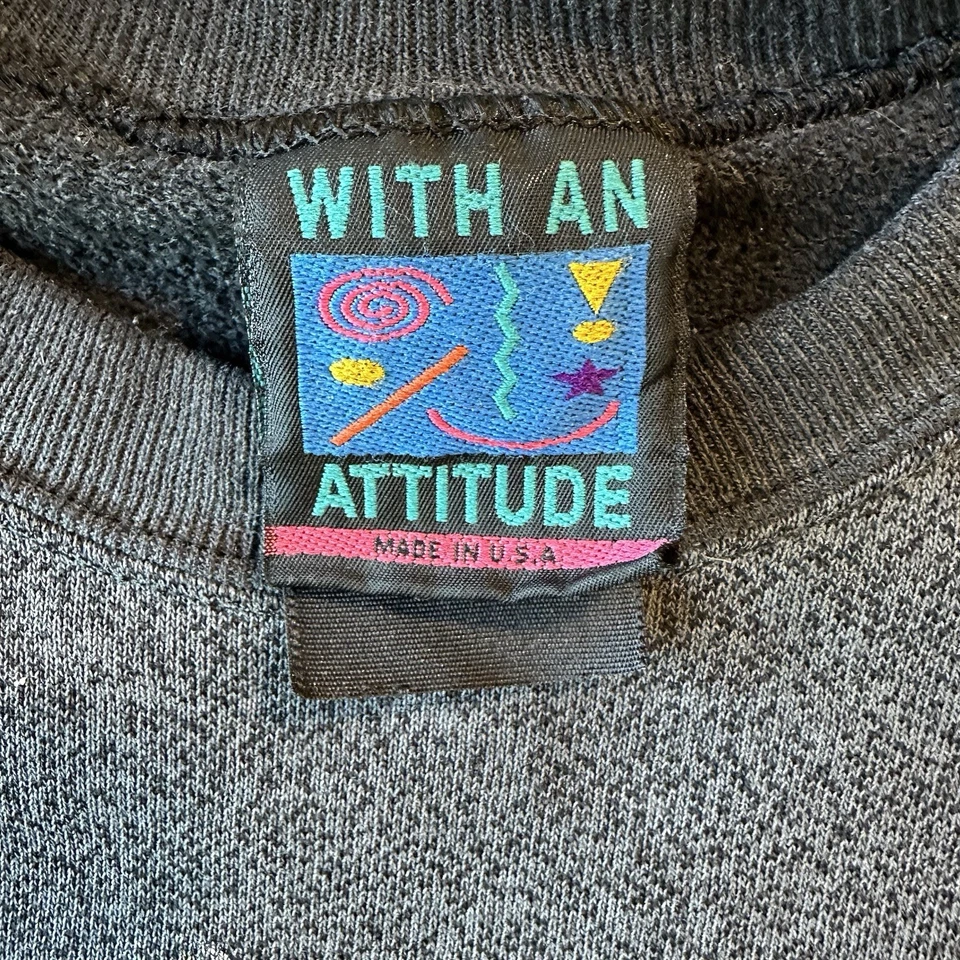 Vintage Faded Wolf Sweatshirt Woman’s Large Black Long Sleeve Nature Logo 90s - Image 3 of 4