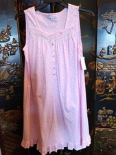 Nwt 64 Eileen West Pink Blossoms 100 COTTON KNIT Sleeveless Short Nightgown M