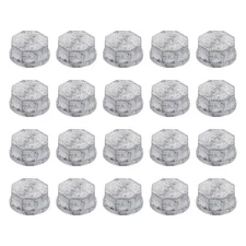 20 Pcs 1" Octagon Head Steel Threaded Pipe Fitting Caps, Silver