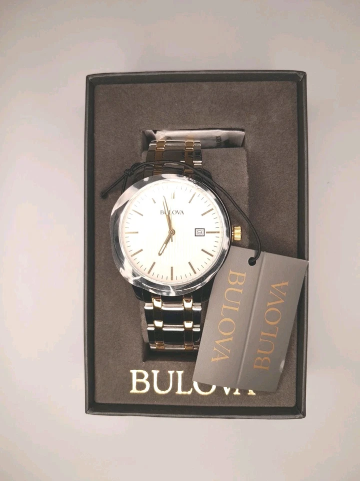 Bulova Reloj Hombre Dos Tonos Clásico Acero Inoxidable - 98B263 NUEVO Foto 3 de 4