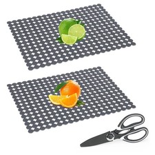Kitchen Sink Mat for Stainless Steel/Ceramic Sinks,2 Pack with Scissors Dis...