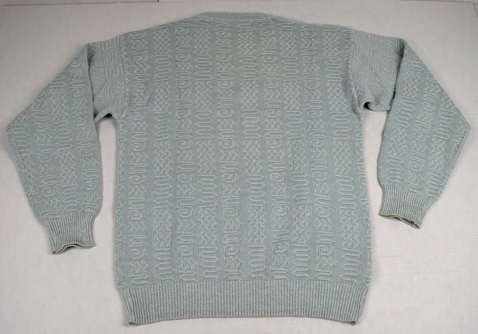 Suéter Christian Dior De Colección Talla M Años 80 Verde Onda Deco Algodón Hecho en EE. UU. Foto 4 de 4
