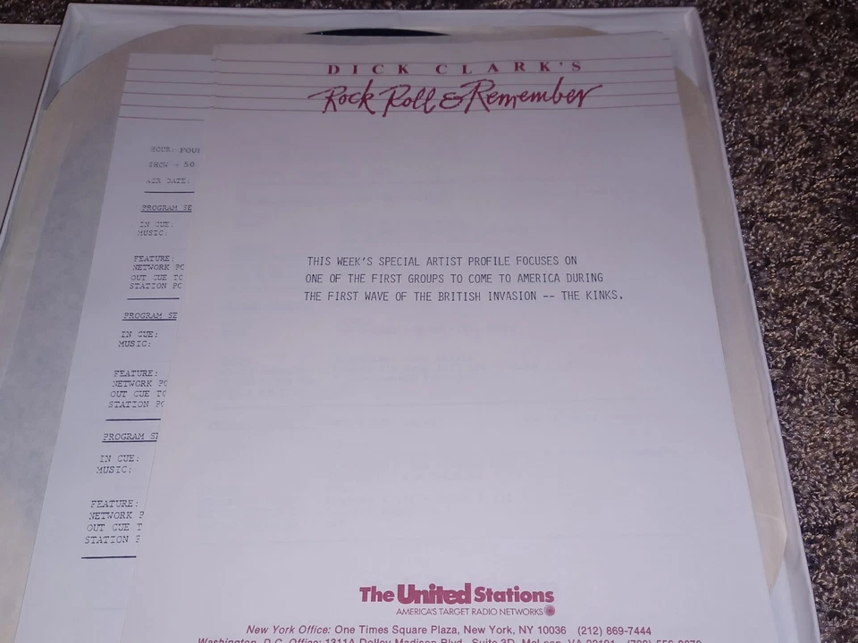 DICK CLARK'S ROCK,ROLL & REMEMBER Radio Show THE KINKS JANUARY 21 1983 VInyl VTG - Image 4 of 4