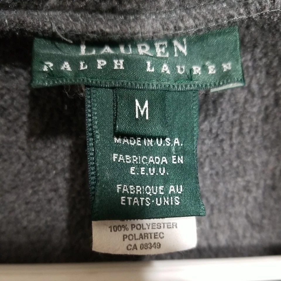 Suéter De Colección Lauren Ralph Lauren 1/4 Cremallera Gris Manga Larga Mediano Polar  Foto 2 de 4