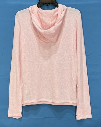 Nwt EDDIE BAUER Pink SOFT Lightweight Knit EXPLORE OUTDOOR Hoodie Top sz L (14) - Picture 5 of 5