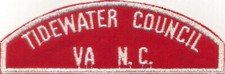 BOY SCOUT RWS TIDEWATER COUNCIL / VA  N.C. RED & WHITE FULL STRIP