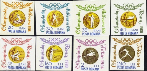 Olympische Spiele 1964 Tokio, Goldmedaillen, Ringen, Hochsprung, Javelin, Rumänien, Mi.2353, postfrisch