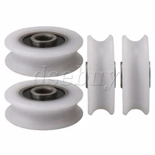 4Pieces Bearing U-Groove Nylon Pulley Wheel Track Roller Replacement Accessory