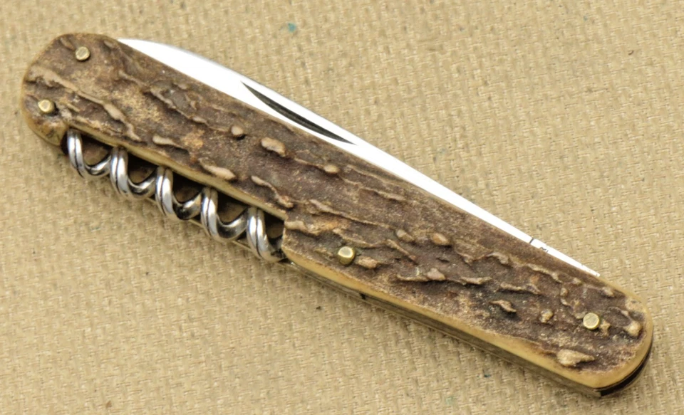 Cuchillo de camarero vintage ANTON WINGEN SOLINGEN - Bonitas asas de ciervo - Sin usar Foto 4 de 4