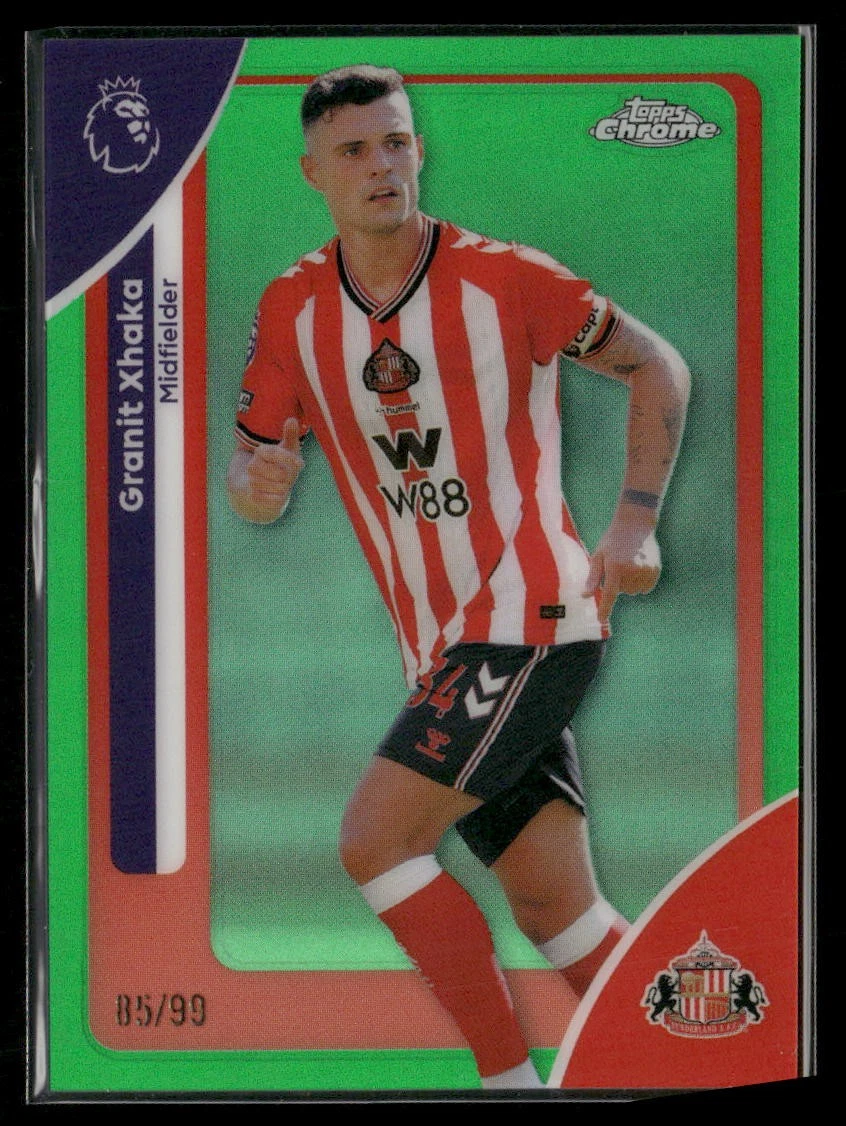 2026 Topps Chrome EPL #169 Granit Xhaka Green Refractor #/99