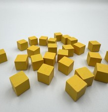 25 Yellow Courtier Board Game Wooden Cubes Original Authentic Pieces