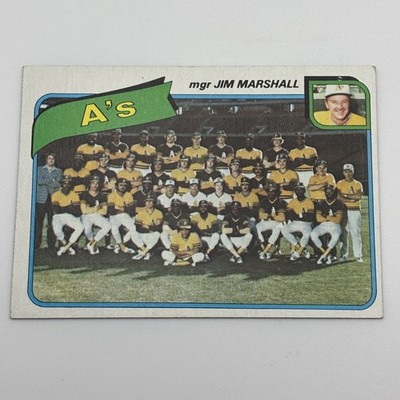 1980 Topps Team Checklist   Jim Marshall   Oakland Athletics - Rickey Henderson