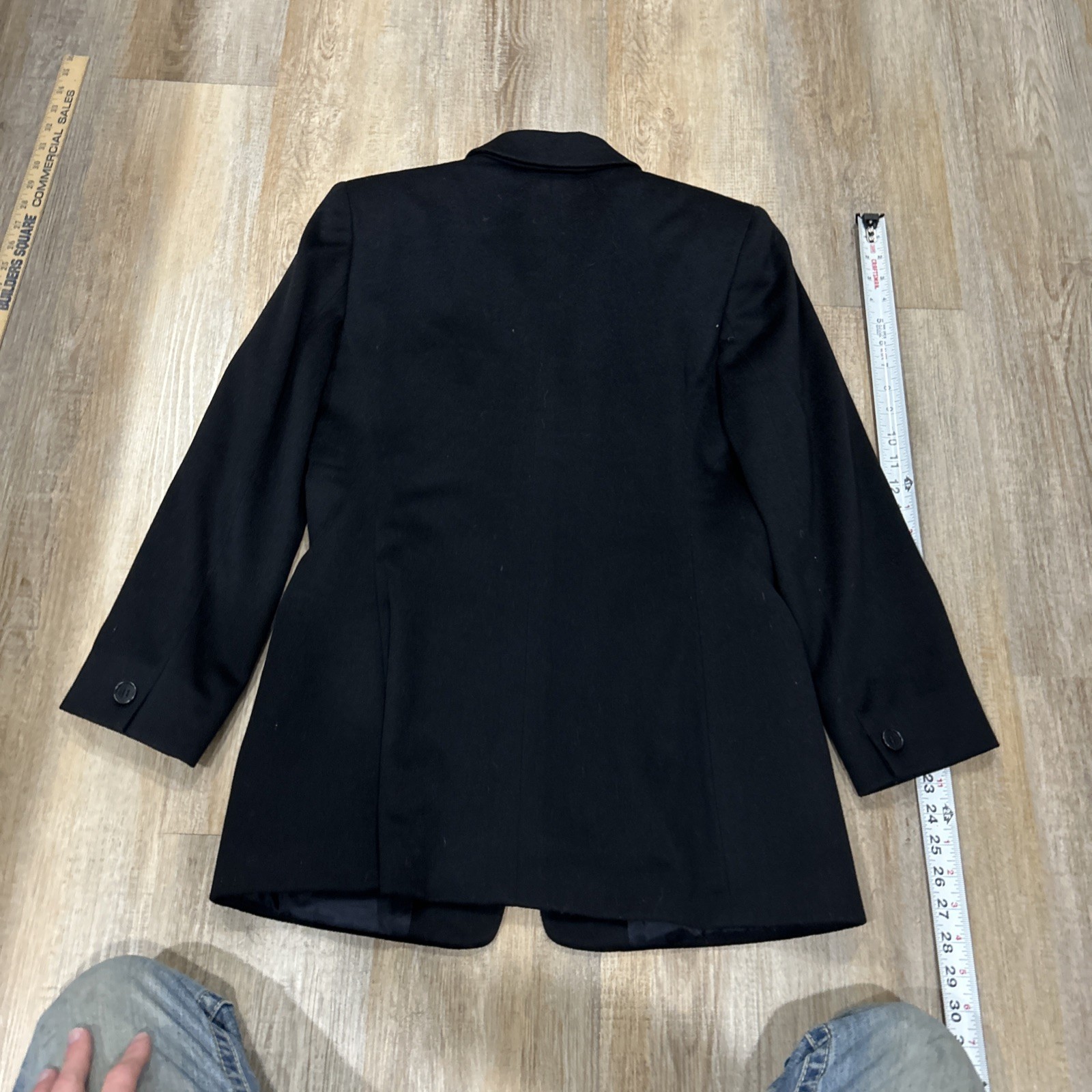 Armani Collezioni Blazer Womens Black Wool Mohair Single Breasted Jacket Size 10