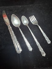   BEAUTIFUL Oneida Chateau Deluxe Stainless Child 4 Pc Flatware Set Knife Fork