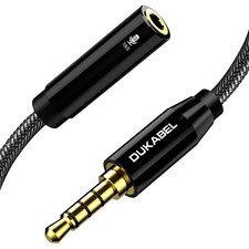 DUKABEL DC4 3.5mm TRS to TRRS Adapter Cable, Female Male, Black