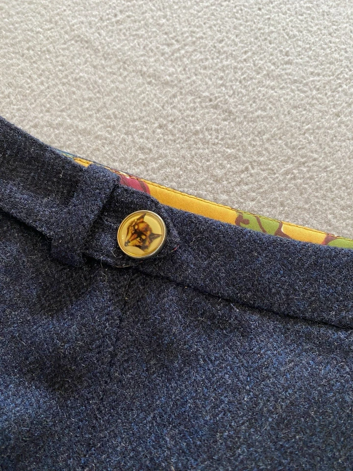 JOULES SKIRT WOMENS SZ 10 AUSTEN 100% WOOL FOX BLUE NAVY TWEED FOX AUTUMN SMART - Image 3 of 4