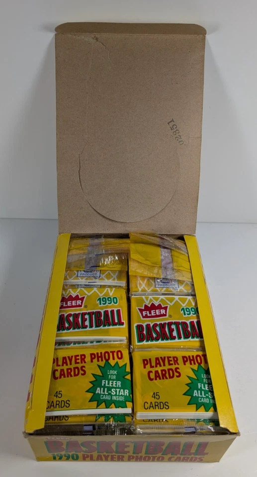 Fleer NBA 1990 paquete de rack sellado tarjeta All Star cada paquete - caja 24 paquetes de rack Foto 2 de 4