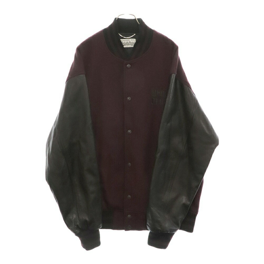 ワコマリア　LEATHER VARSITY JACKET バーガンディLサイズ ワコマリア LEATHER VARSITY JACKET バーガンディLサイズ