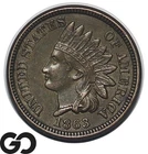 1863 Indian Head Cent Penny, Civil War Date, Choice Unc++, 4-Full Diamonds