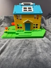 Vintage 1989 Fisher Price neighborhood house with basketball hoop