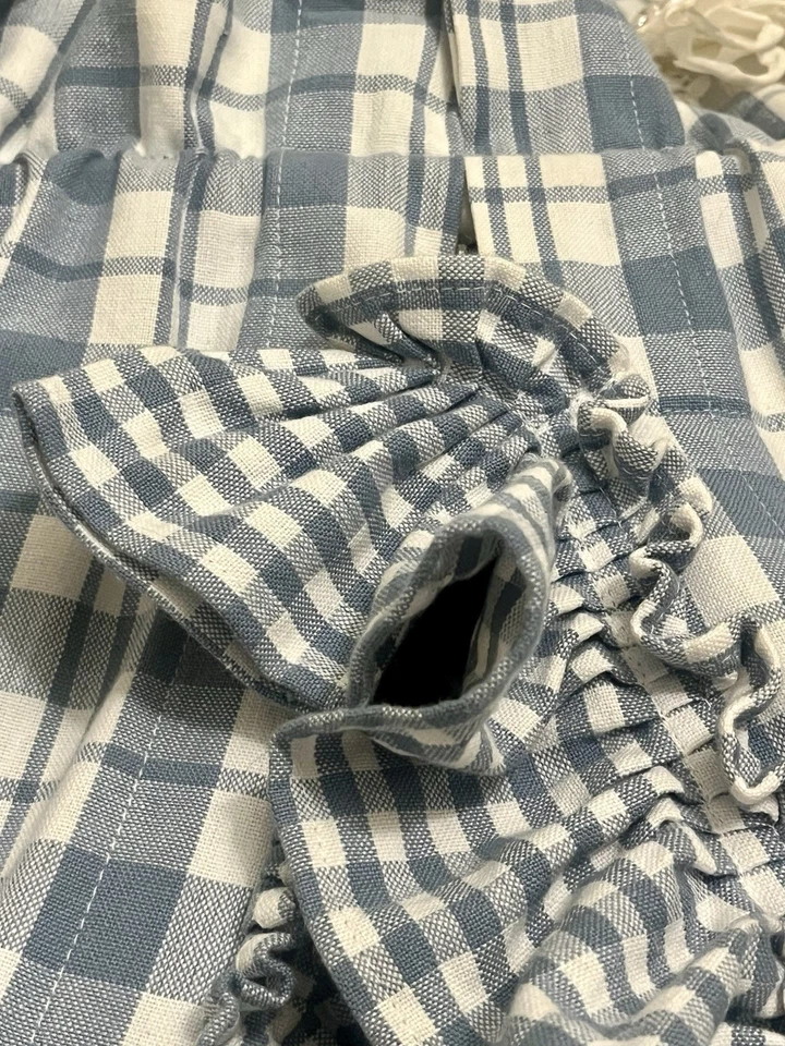 Cortinas de campo con volantes azul blanco a cuadros guinga casa de campo JC Penny Foto 2 de 4