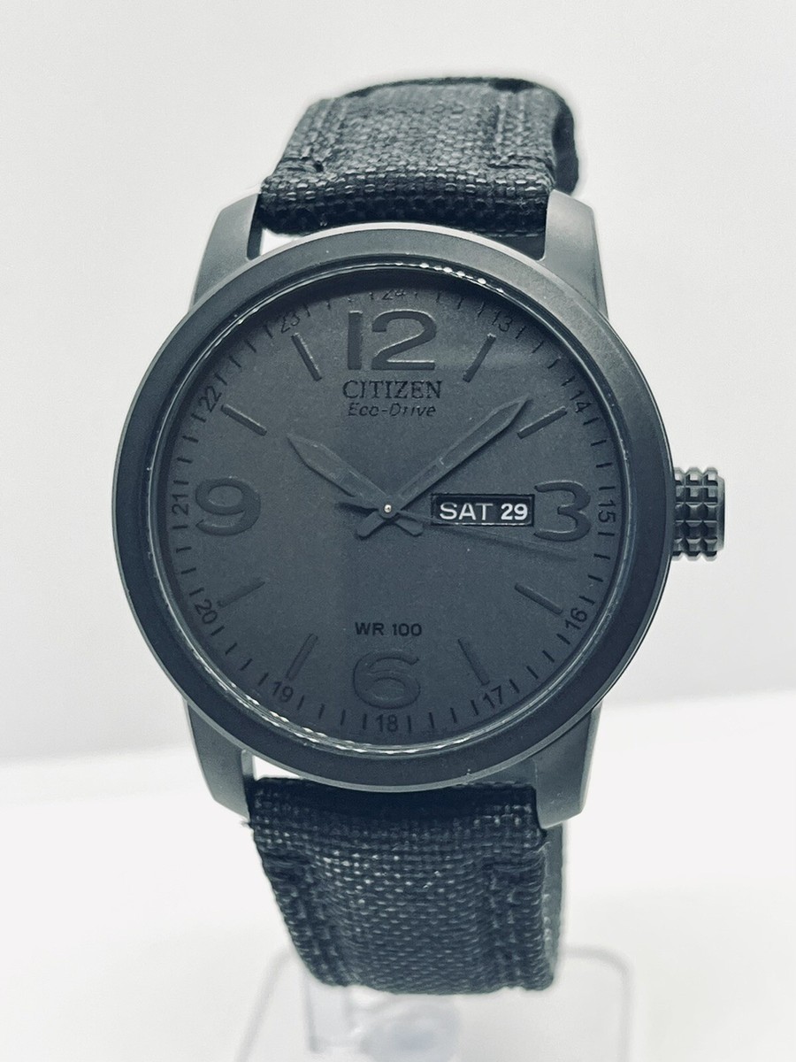 Citizen Men's Eco-Drive Weekender All Black Nylon 42mm Steel