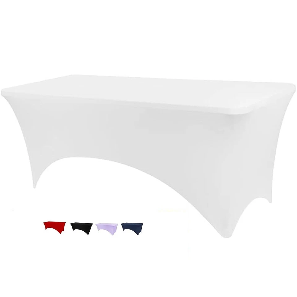 2PK Mantel Ajustable Spandex Rectangular Elástico Mantel Cubierta de Mesa para Boda Fiesta Foto 2 de 4