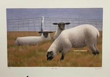 Alex COLVILLE Three Sheep signed numbered limited edition art print Certificate