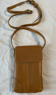 MONTANA HUDSON Tan Leather Small Crossbody Purse Bag-NEW no tag