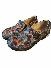 Alegria Kel-506 Bloomies Slip on Clogs Flower Mosaic Sz 41 10.5/11