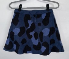 FREE ASSEMBLY Blue Camouflage/Camo Knit Short SKATER SKIRT Girl's Large -10/12