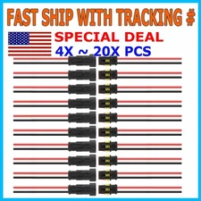 2~ 20X Car Waterproof Electrical Wire Cable Connector Male Female 2Pin Plug Kit