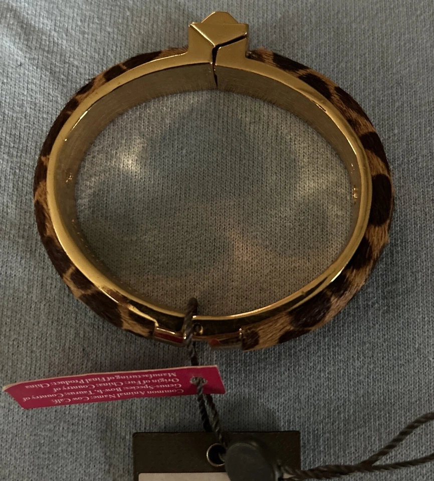 Pulsera pinzadora Vince Camuto piel sintética leopardo original venta al por menor $70 Foto 3 de 4