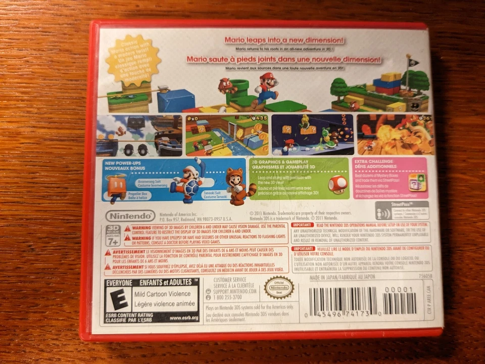 Super Mario 3D Land (Nintendo 3DS, 2011) Authentic Tested CIB Complete - Image 4 of 4