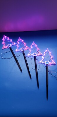 Set of 4 Smart RGBIC BLE LED Tree Pathway Lights