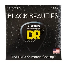 DR Strings Black Beauties Colored Electric Guitar Strings 7-String Medium 10-56
