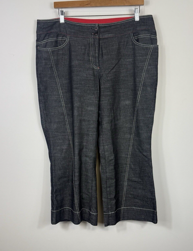 Taking Shape pants women's dark grey mid rise wide leg pockets Size 16 Plus
