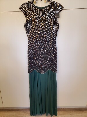 Women 's Black Green Sequin Maxi Long Evening Dress | eBay