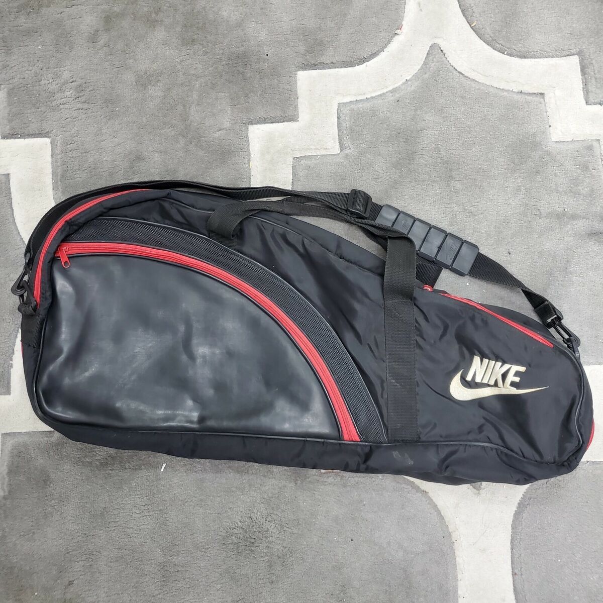 Rare Vintage Nike Tennis Bag Racquet Racket Bag Black Red HTF | eBay