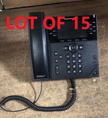 Lot Of 15 Genuine Poly VVX 450 Ring Central Business VoIP Phone Black 12 Lines