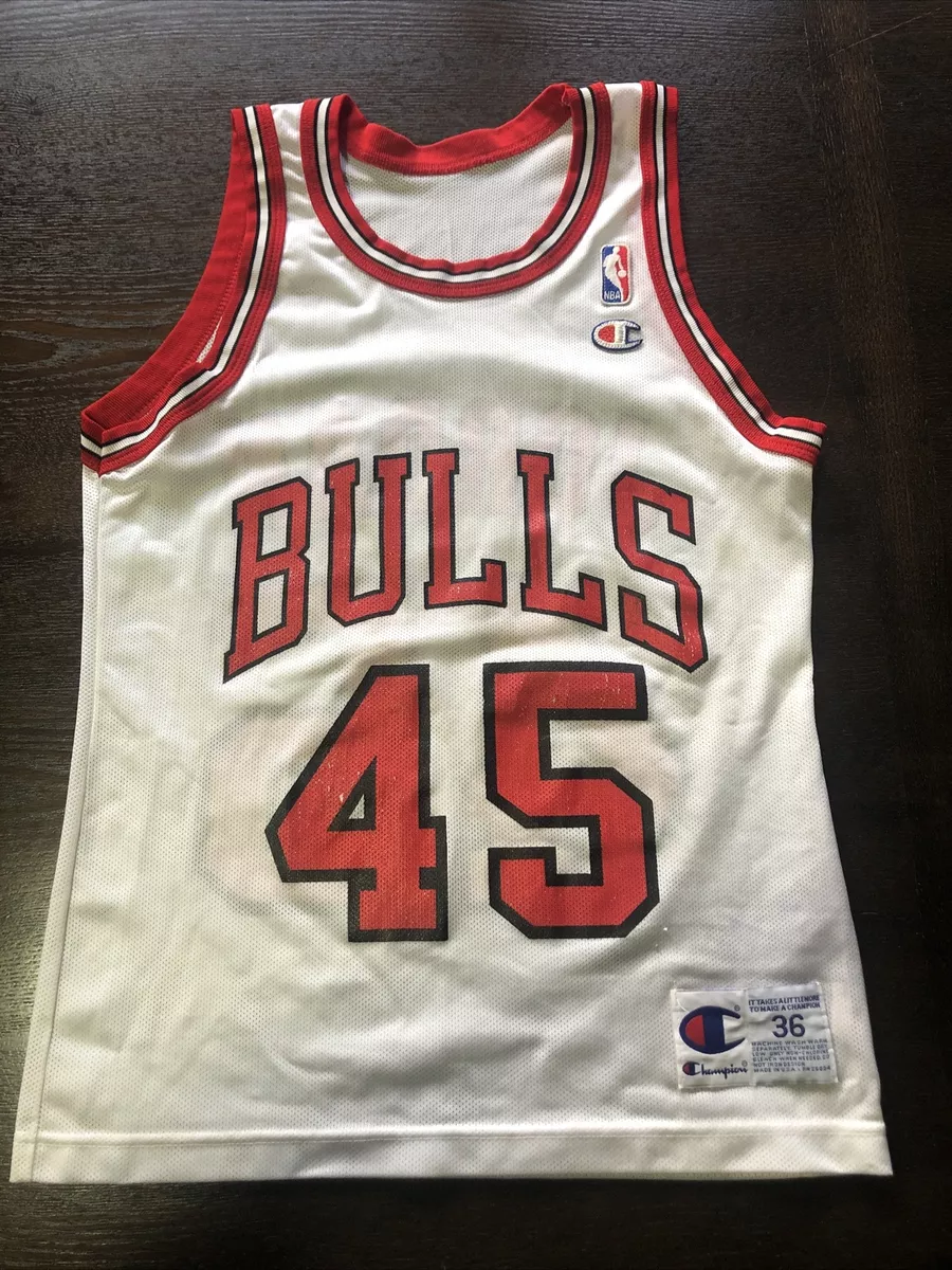 Michael Jordan Chicago Bulls Autographed White Champion Jersey