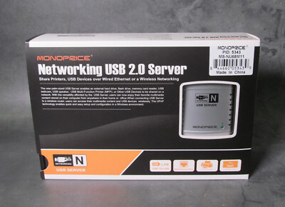 NEW - Monoprice Networking USB 2.0 Server, MS-NU68M11, PID 5343