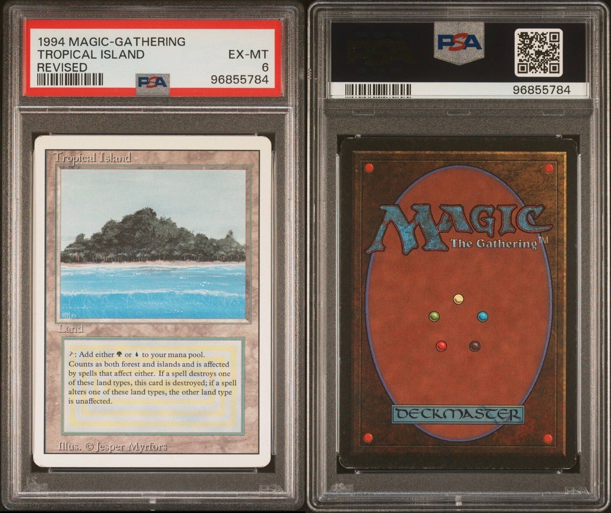1994 Magic The Gathering MTG Revised Tropical Island PSA 6 1994 Magic The Gathering MTG Revised Tropical Island PSA 6