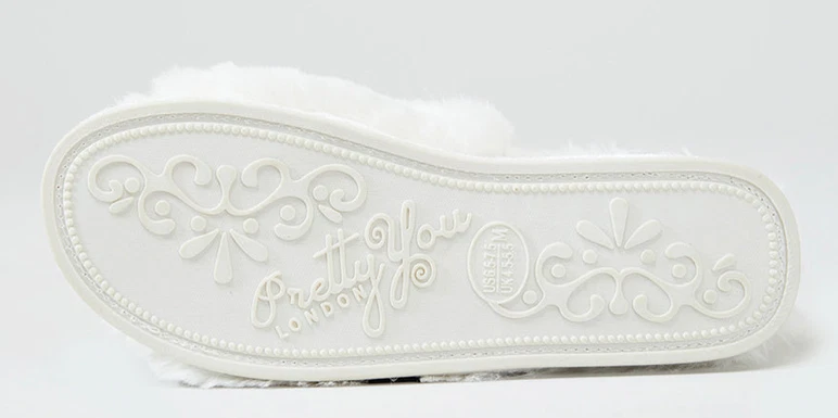 Pretty You London Elegant Women Slip-On Slippers Jeweled, Brides, Mom's, White, - Image 2 of 4