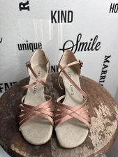 Angelo Luzio Tstrap Ballroom Shoe Black 102L "Rita" 3" heel Amanda Size 6B