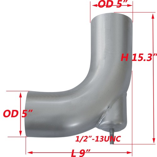 Aluminized 5" OD Exhaust Elbow For Freightliner Century Columbia A04-17476-000 - Picture 2 of 7