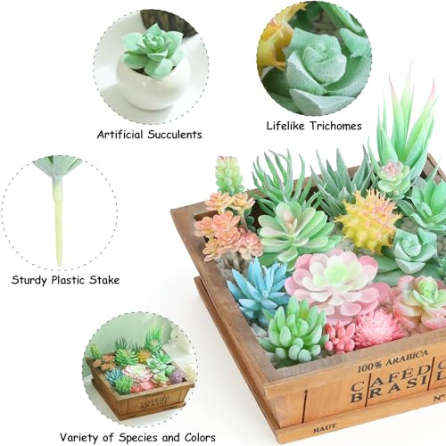 18 Pcs Artificial Succulents Mini Fake Plants Unpotted Faux Succulent for - Picture 4 of 7