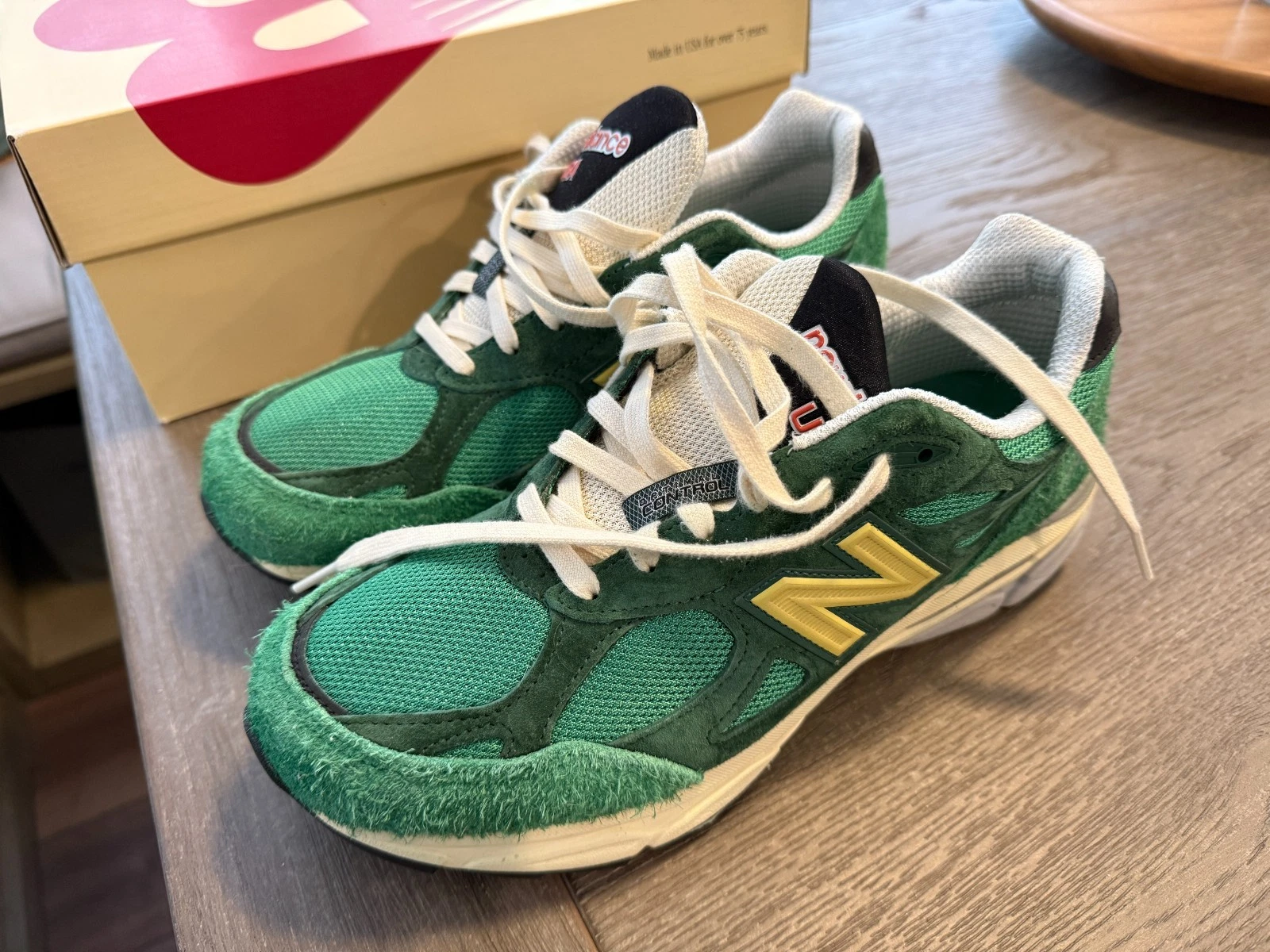 New Balance M990GG 990v3 'MiUSA Teddy Santis Green Gold' sneakers men’s Size 8.5