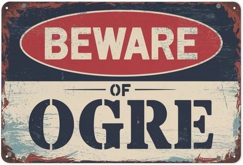 Beware Of Ogre Tin Metal Signs Home Décor Vintage Funny Ogre Caveman print Suita